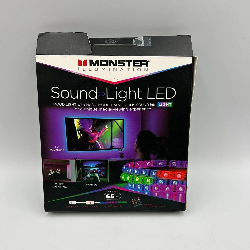 Monster Illumination Sound To Light LED Color Changing‎ Strip Light Sound Sync